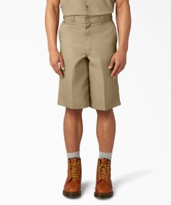 Loose Fit Flat Front Work Shorts. 13