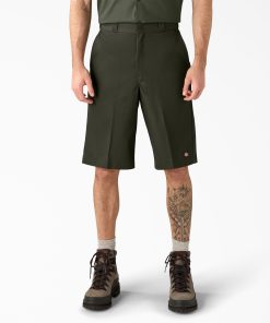 Loose Fit Flat Front Work Shorts. 13