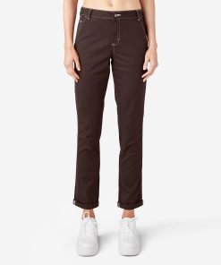 Women's Slim Straight Fit Roll Hem Carpenter Pants