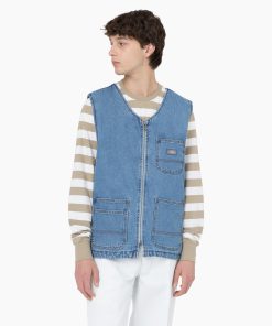 Denim Zip Front Vest