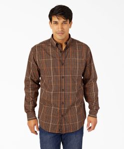 FLEX Relaxed Fit Long Sleeve Plaid Shirt