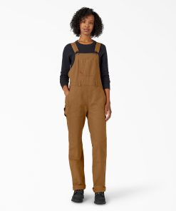 Women's Straight Fit Duck Double Front Bib Overalls