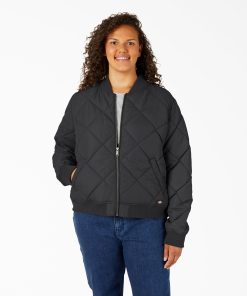 Women's Plus Quilted Bomber Jacket