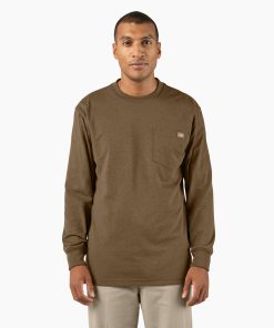 Heavyweight Heathered Long Sleeve Pocket T-Shirt
